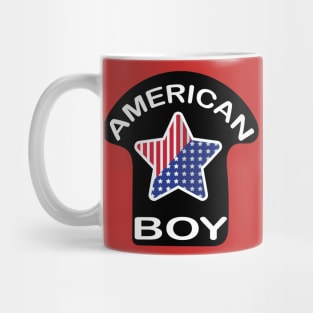 American Boy Typography and  USA Flag Design for Kids and Children Mug